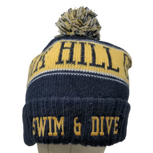 Oak Hill Golden Eagles Swim & Dive Men's Knit Beanie Hat Blue Gold Size OS
